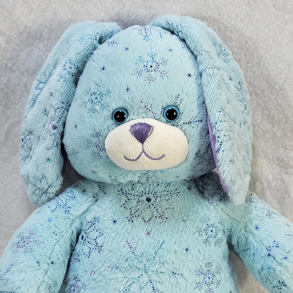 Build-A-Bear Snowflake Snowy Sparkles Bunny Rabbit Blue Purple Plush Stuffed 17"